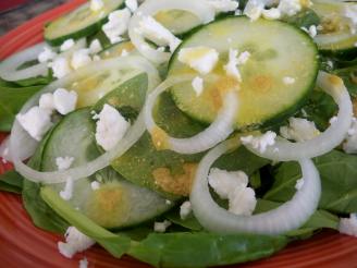 Spinach, Cucumber, Feta and Red Onion Salad