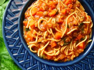 Italian Spaghetti Soup With Garlic