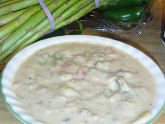 Turkey Leftover Creamy Potato and Asparagus Soup