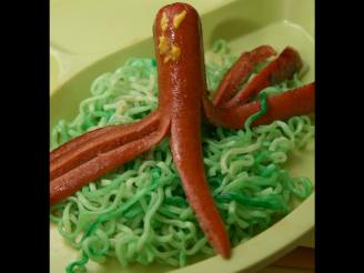 Octopus and Seaweed  (Ramen Noodles and Hot Dogs)
