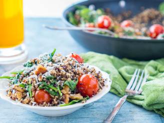 Quinoa Stir Fry With Spinach & Walnuts
