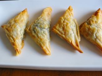 Kittencal's Greek Spinach and Feta Puff Pastry Triangles