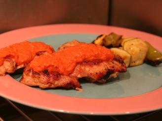 Pan-Fried Chicken With Red Pepper Pesto