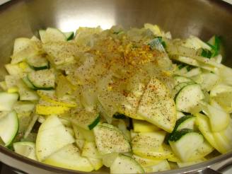 Summer Squash (Green and Yellow), Garlic, Onion, Lemon Zest