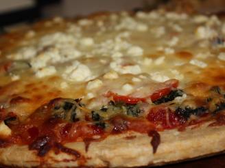 Spinach Feta and Artichoke Pizza