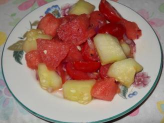 Watermelon, Cherry Tomato, Red Onion and Cucumber Salad