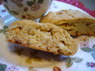 Crystallized Ginger Biscotti With Almonds and White Chocolate