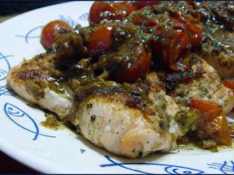 Pan-Seared Crusted Salmon With Cherry Tomato–ginger Sauce