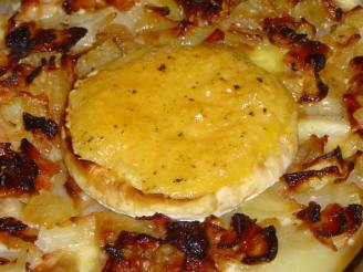 Molten French Camembert Potato Gratin With Bacon and Onions