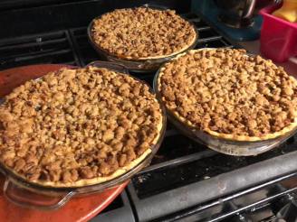Pumpkin Cream Cheese Layer Pie With Streusel Nut Topping