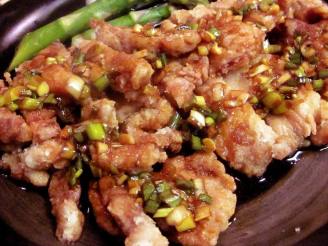 Japanese Fried Chicken Karaage With Onion Ginger Relish
