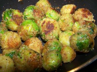 Cheesy Fried Brussels Sprouts