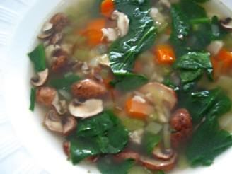 Chicken, Spinach & Shiitake Mushroom Soup