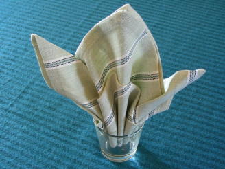 Serviette/Napkin Folding, Fleur De Lis in a Glass Version2