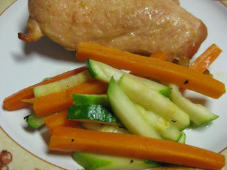 Honeyed Carrots and Zucchini Julienne