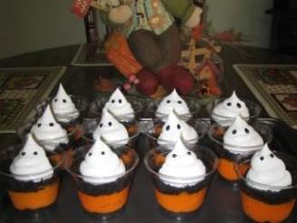Spooky Halloween Boo  Pudding Cups
