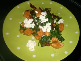 Sweet Potato Gnocchi With Goats Cheese and Wilted Salad