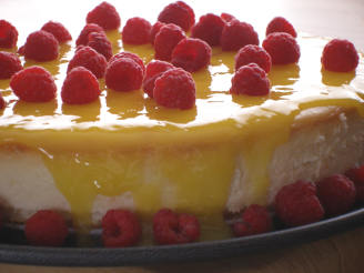 Goat Cheesecake With Lemon Curd and Raspberries (By Bird)