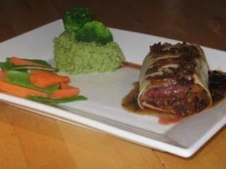 Stuffed Ostrich Fillet With Truffle Sauce