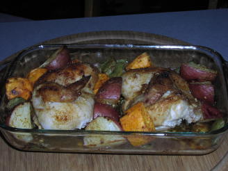 Roast Cornish Game Hens With Vegetables