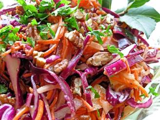 Dazzling Winter  Slaw - Red Cabbage, Apple and Pecan Salad
