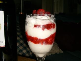 White Chocolate Mousse With Raspberry Compote