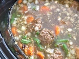 Easy Lamb Meatball and Bean Crock Pot Soup