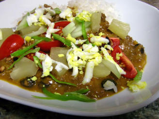 Tropical Beef Curry Rice With Condiments