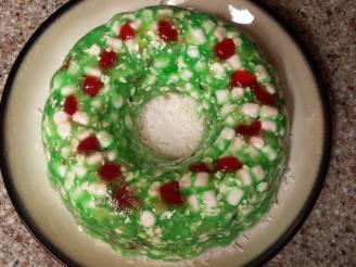 Lime Jell-O Marshmallow Holiday Mold