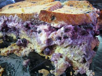 Blueberry Cream Cheese Stuffed Baked French Toast