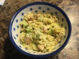 One Skillet Rice, Broccoli  & Chicken Dinner