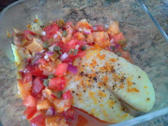 Cod Fillets With Orange and Cracked Green Olive Salsa