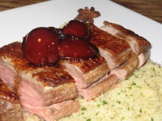 Spiced Balsamic Duck With Plums and Couscous