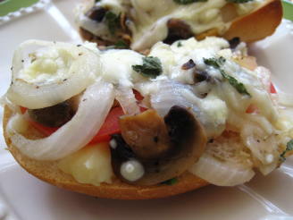 Tomatoes Mushrooms and Mozzarella Baguette Pizza