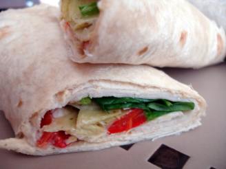 Mediterranean Vegetable and Chicken Sandwich Wrap