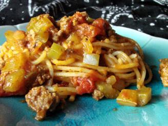 One Dish Savory Spaghetti