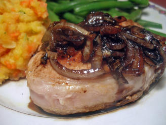 Pan Fried Pork With Balsamic Onions