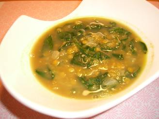 Curried Red Lentil and Spinach Soup