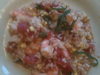 Tomato Corn Risotto With Shrimp