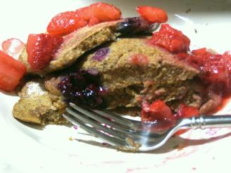 Whole Wheat Vegan Berry Spice Pancakes for One