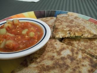 Grilled Salmon Quesadillas With Cucumber Salsa