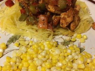 Baked Spaghetti Squash With Chicken and Veggies