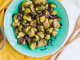 Roasted Brussels Sprouts and Red Onions