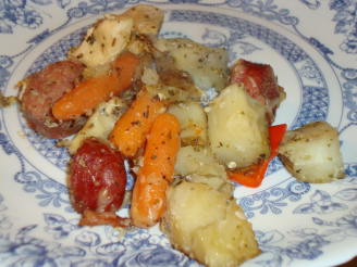 Italian Style Chicken, Sausage & Potato Bake