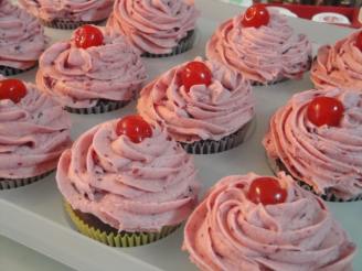 Double Chocolate Malt Shop Cupcakes W Cherry-Vanilla Buttercream