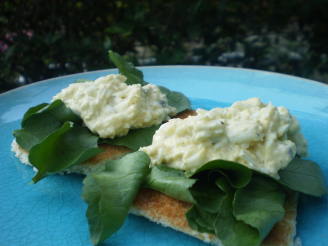 Open-Faced Egg Salad and Watercress Sandwich