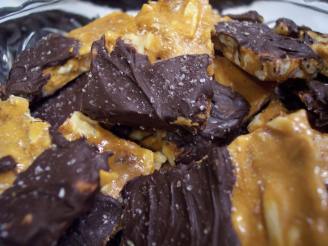 Chocolate-Dipped Nut Brittle With Sea Salt
