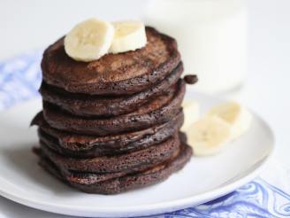 Healthy Cocoa Chocolate Chip Banana Pancakes