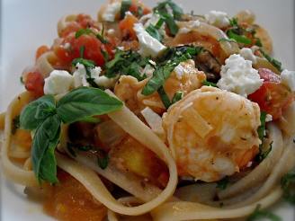 Greek Style Pasta With Shrimp and Feta