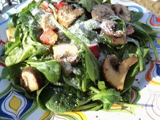 Warm Mushroom & Wilted Spinach Salad